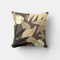 Abstract Tropical Floral on Natural Brown