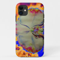 Abstract tropical floral painting colourful orchid