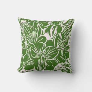 Abstract tropical flower botanical cushion
