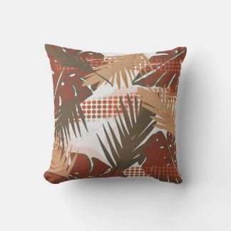 Abstract tropical flower botanical cushion