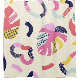 Abstract tropical forms seamless pattern,backgroun shower curtain