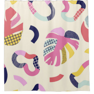 Abstract tropical forms seamless pattern,backgroun shower curtain