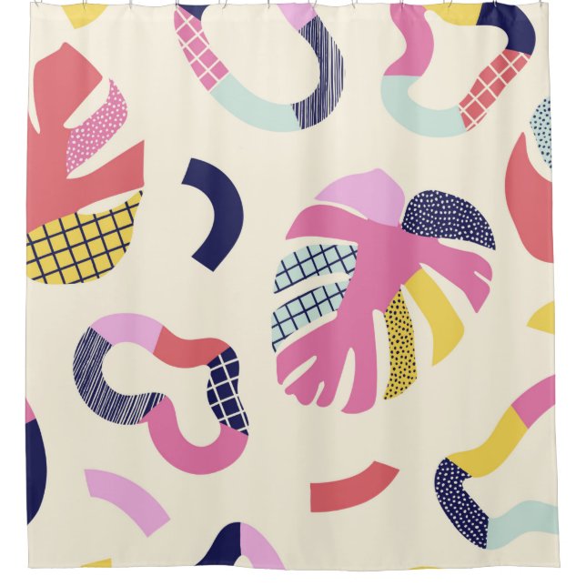 Abstract tropical forms seamless pattern,backgroun shower curtain (Front)