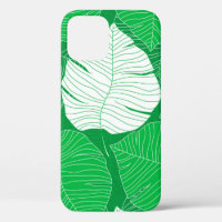 Abstract tropical leaf painting design