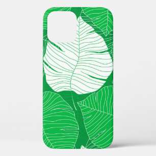 Abstract tropical leaf painting design iPhone 12 case