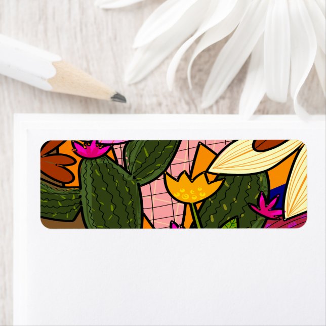 Abstract tropical leaves and flowers  (Insitu)