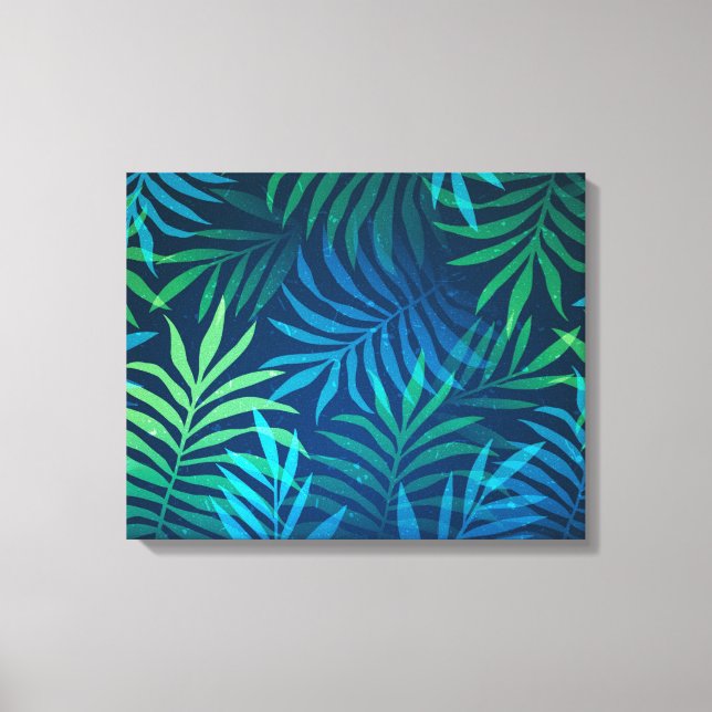  Abstract Tropical Leaves Art Canvas Print (Front)