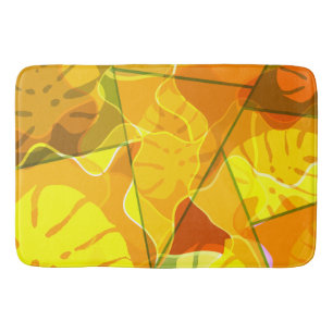 ABSTRACT TROPICAL LEAVES BATH MAT