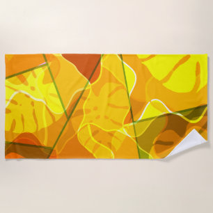 ABSTRACT TROPICAL LEAVES BEACH TOWEL