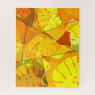 ABSTRACT TROPICAL LEAVES JIGSAW PUZZLE