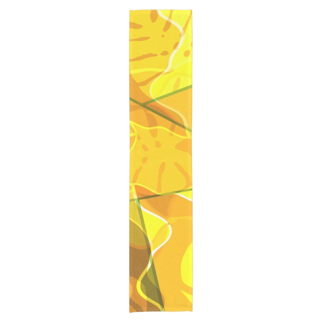 ABSTRACT TROPICAL LEAVES  SHORT TABLE RUNNER (Front)