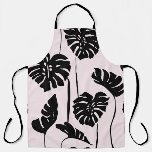 Abstract Tropical Monstera Palm Art Apron