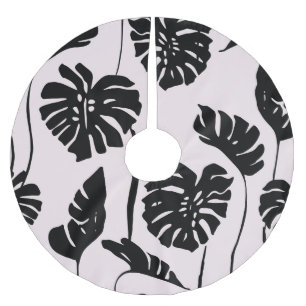 Abstract Tropical Monstera Palm Art Brushed Polyester Tree Skirt