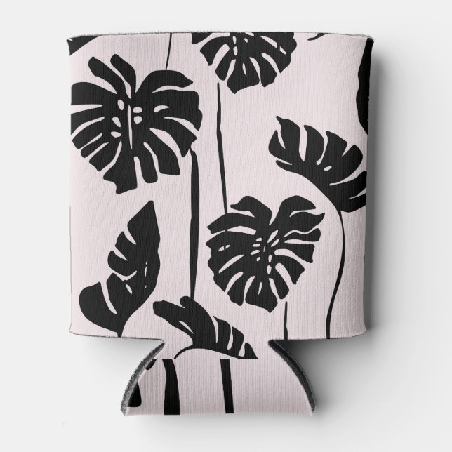 Abstract Tropical Monstera Palm Art Can Cooler (Front)