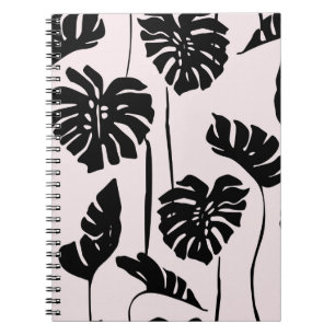 Abstract Tropical Monstera Palm Art Notebook