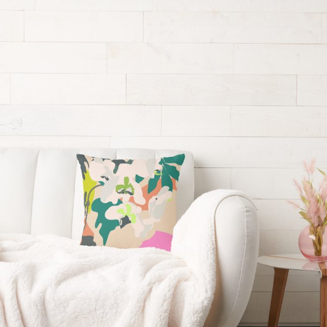 Abstract Tropical Orchids Modern Home Decor  Cushion (Couch)