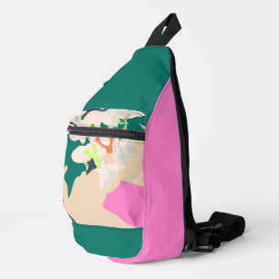 Abstract Tropical Orchids Modern Sling Bag