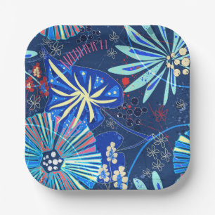 Abstract  tropical paper plate