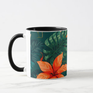 Abstract Tropical pattern with plants and leaves Mug