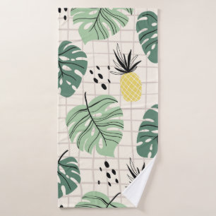 Abstract tropical seamless pattern with palm leaf bath towel