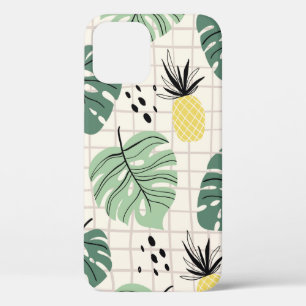 Abstract tropical seamless pattern with palm leaf  iPhone 12 case