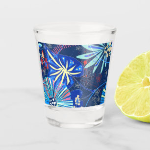 Abstract tropical shot glass