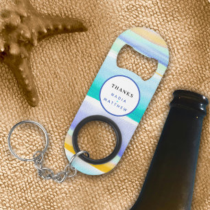 Abstract tropical tidal blue aqua yellow wedding