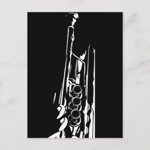 Abstract Trumpet Silhouette Postcard