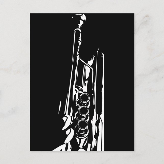 Abstract Trumpet Silhouette Postcard (Front)