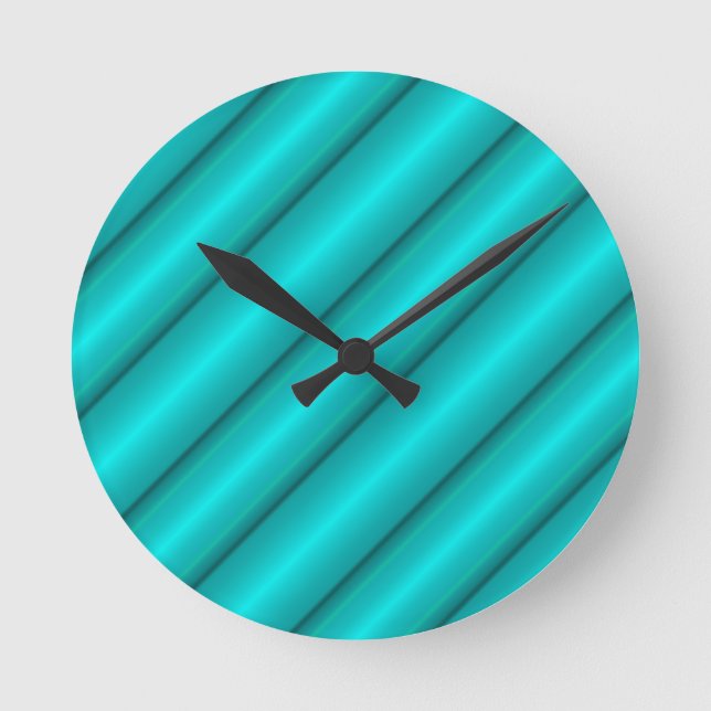 Abstract Tubes in Teal Round Clock (Front)