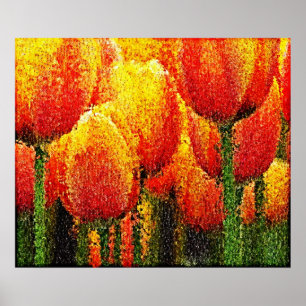 Abstract Tulip Painting Art Posters