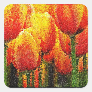 Abstract Tulip Painting Art  - Sticker