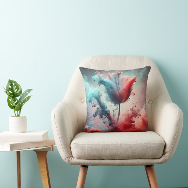 Abstract Tulip With Smoky Clouds Cushion (Chair)