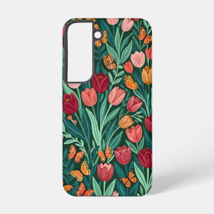 Abstract Tulips Butterflies Samsung Cases