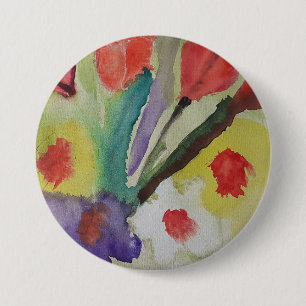 Abstract Tulips & Spring Flowers 7.5 Cm Round Badge