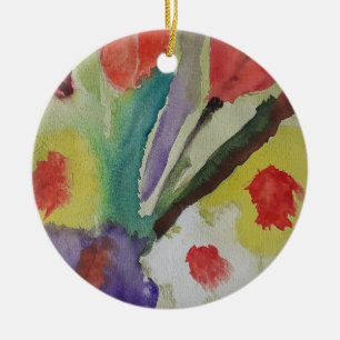 Abstract Tulips & Spring Flowers Ceramic Tree Decoration