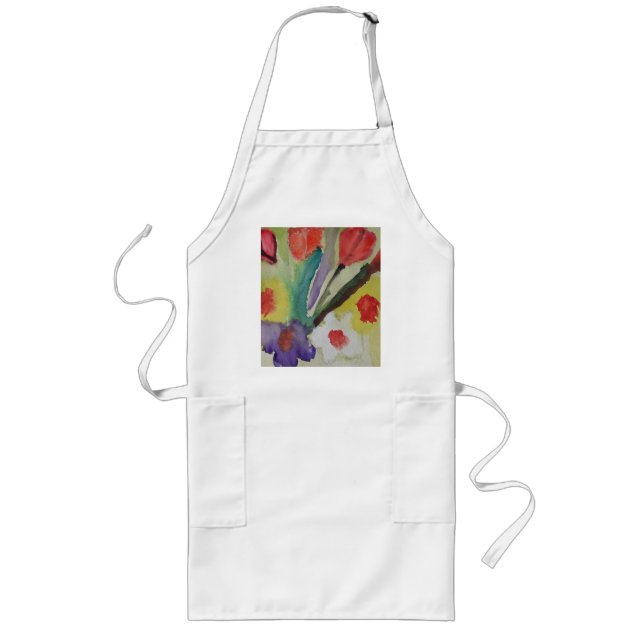 Abstract Tulips & Spring Flowers  Long Apron (Front)