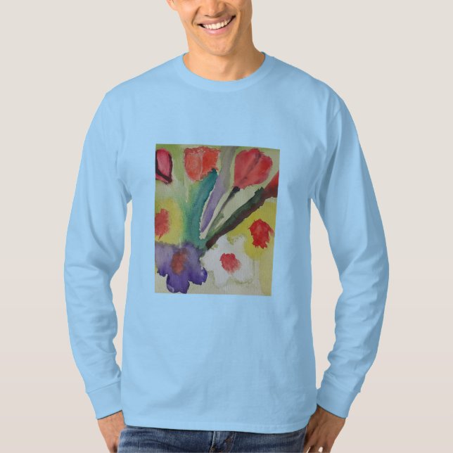 Abstract Tulips & Spring Flowers  T-Shirt (Front)