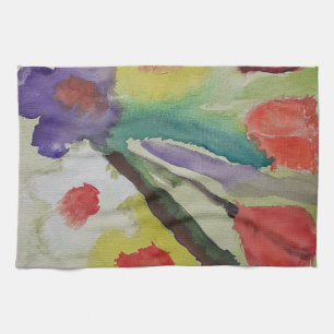 Abstract Tulips & Spring Flowers Tea Towel
