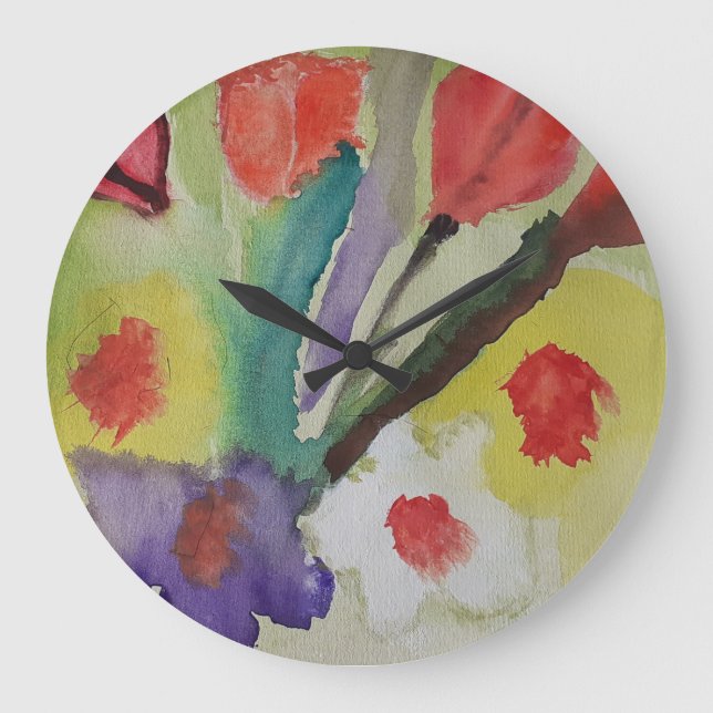 Abstract Tulips Wall Clock (Front)