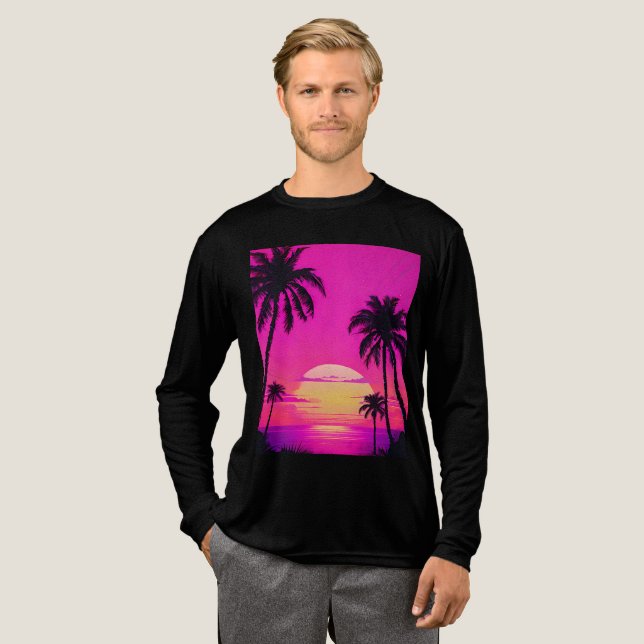 Abstract Tunnel Perspective with Two Figures Tri-Blend Shirt (Full Front)