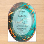 Abstract Turquoise and Gold Celestial Wedding