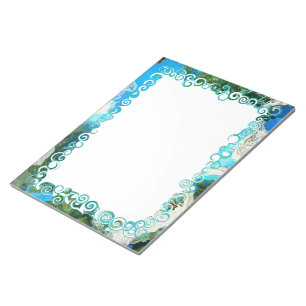 Abstract Turquoise Blue & Sea Green Custom Notepad