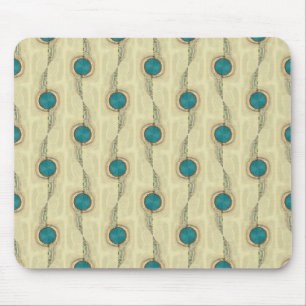 Abstract Turquoise Circles Pattern Mouse Pad