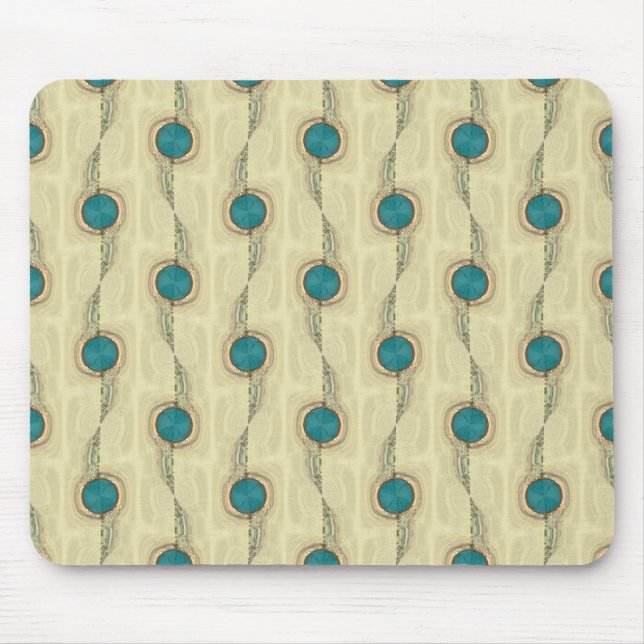 Abstract Turquoise Circles Pattern Mouse Pad (Front)