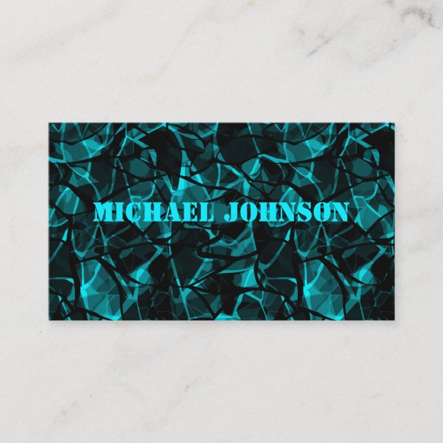 Abstract, turquoise, creative business card (Front)
