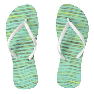 Abstract Turquoise Green Wave Jandals