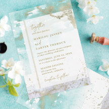 Abstract Turquoise Lavender Gold Modern Wedding