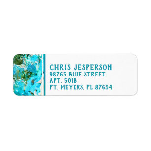 Abstract Turquoise Ocean Blue & Seaweed Green