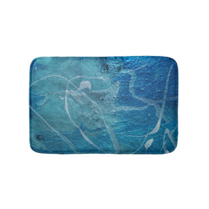 abstract turquoise texture bath mat